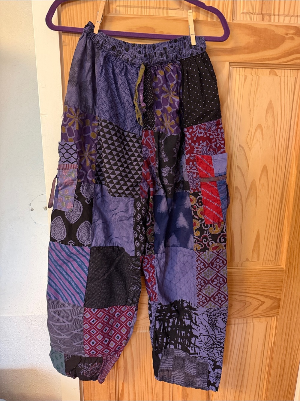 Women’s Boho Patchwork Capris — Purple Multi